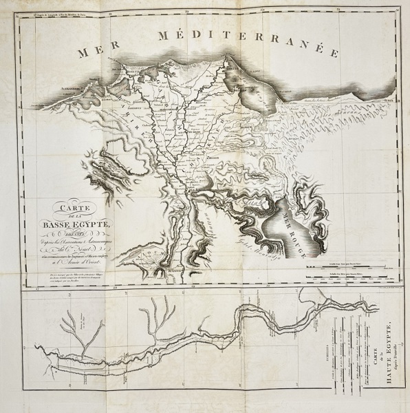 Jean-Baptiste Bourguignon d’Anville (1697–1782) – Map of Lower and Upper Egypt / Carte de la Basse Égypte et Carte de la Haute Égypte – Engraved Map (Mid-18th Century)
