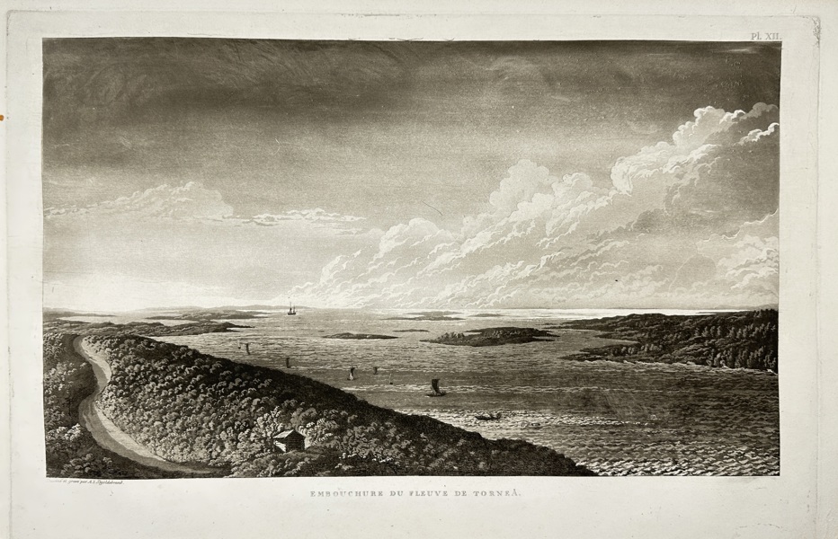 Anders Fredrik Skjöldebrand (1757–1834) – View of the Estuary of the Torne River – Aquatint Engraving (1802)