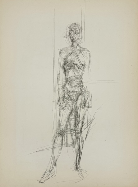Alberto Giacometti (1901–1966) – Standing Nude Woman – Derrière Le Miroir – Lithograph (1961)