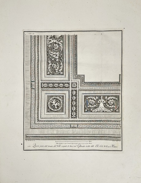 Giocondo Albertolli (1742–1839) – Ornamental Ceiling Design with Grotesques and Classical Motifs – Copper Engraving (1778–82)