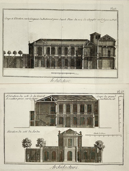 Louis-Nicolas Van Blarenberghe (1716–1794) – Set of 2 Architectural Elevations – Engravings (1773)