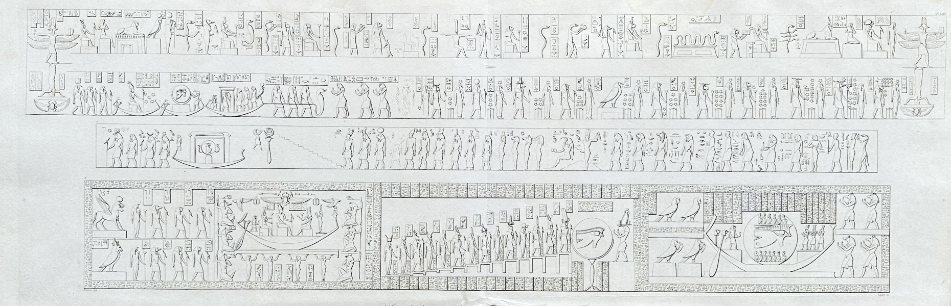 Dominique Vivant Denon (1747–1825) – Hieroglyphic Frieze from the Tombs of Thebes – Engraving (1802)