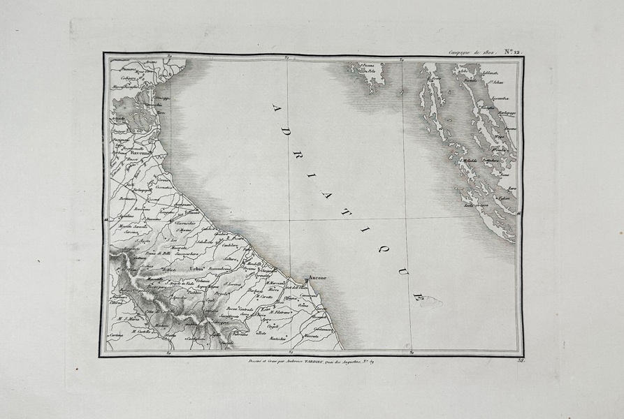 Pierre François Tardieu (1711–1771) – Map of the Adriatic Coast – Engraved Map (Mid-18th Century)