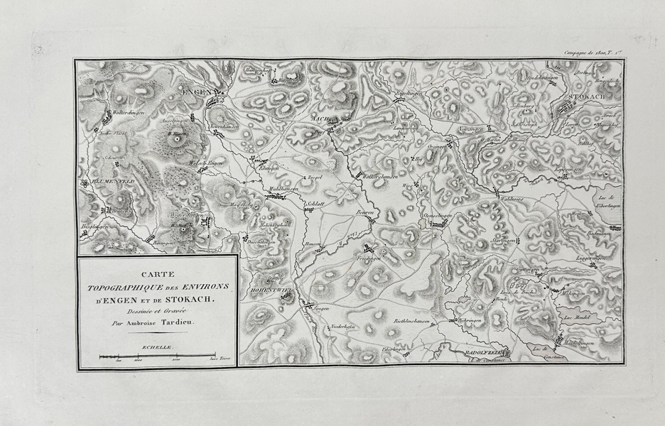 Pierre François Tardieu (1711–1771) – Topographic Map of the Environs of Engen and Stockach – Engraved Map (Mid-18th Century)