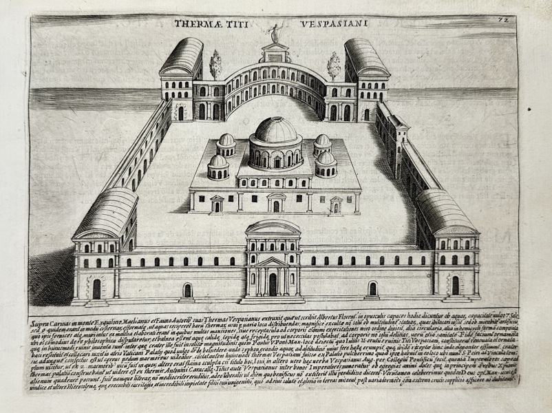 Giacomo Lauro (active c. 1585–1645) – Thermae Titi Vespasiani – Engraving from Antiquae Urbis Splendor (1641)