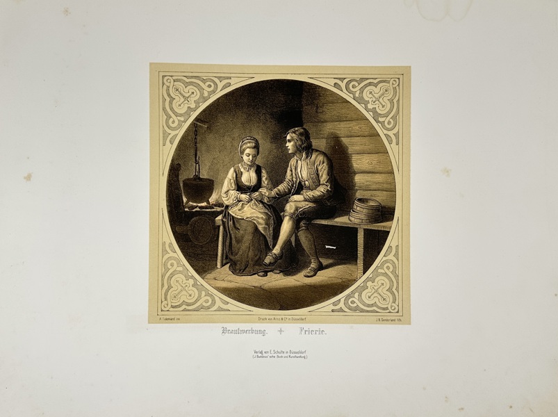 J.B. Sonderland (19th Century) – Brautverlobung (Engagement) – Lithograph (19th Century)
