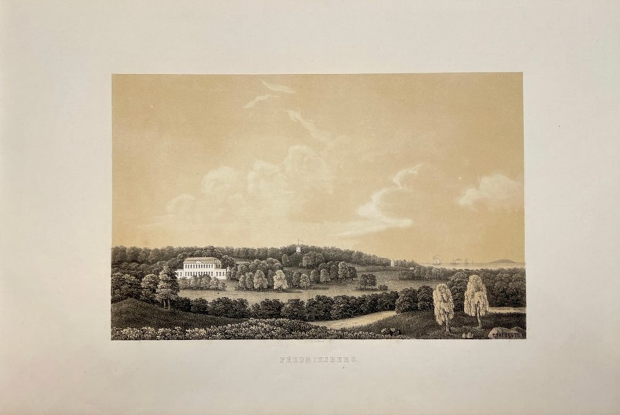 Ulrik Thersner (1779–1828) – View of Fredriksberg – Antique Engraving from Fordna och närvarande Sverige (1828–1867)