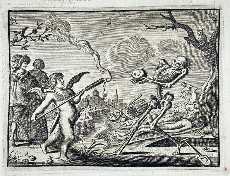 Jacob Cats (1577–1660), Adriaen Pietersz. van de Venne (1589–1662) – Verschil Tusschen Leven en Dood – Engraving from Houwelick (Rotterdam, Pieter van Waesberge, 1655)