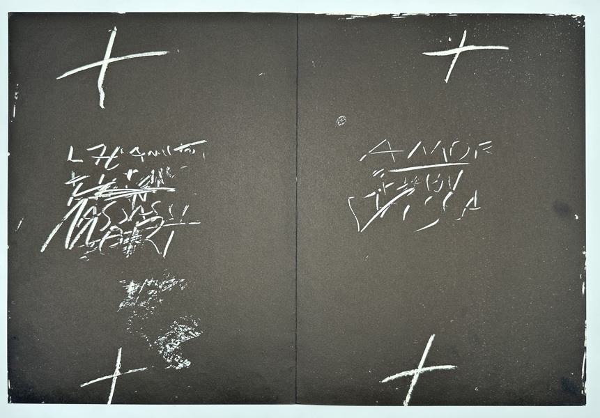 Antoni Tàpies (1923–2012) – Amor / Massa / Libertat – Double-Page Lithograph from Derrière Le Miroir No. 180 (1969)