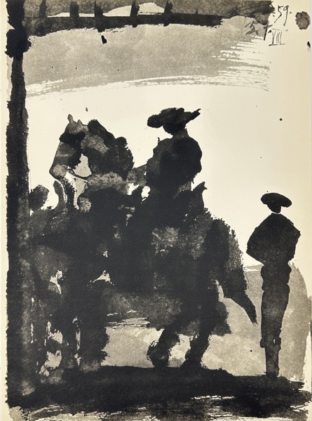 Pablo Picasso (1881–1973) – Picador and Matador in the Arena – Lithograph from Toros y Toreros (1961)