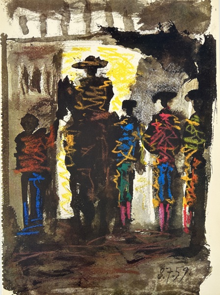 Pablo Picasso (1881–1973) – Matadors Entering the Arena – Lithograph from Toros y Toreros (1961)
