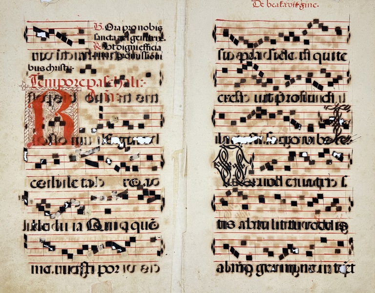 Unknown – Antiphonary Leaf – Feast of the Expectation of the Blessed Virgin Mary – Manuscript on Vellum (1600s, Italy)