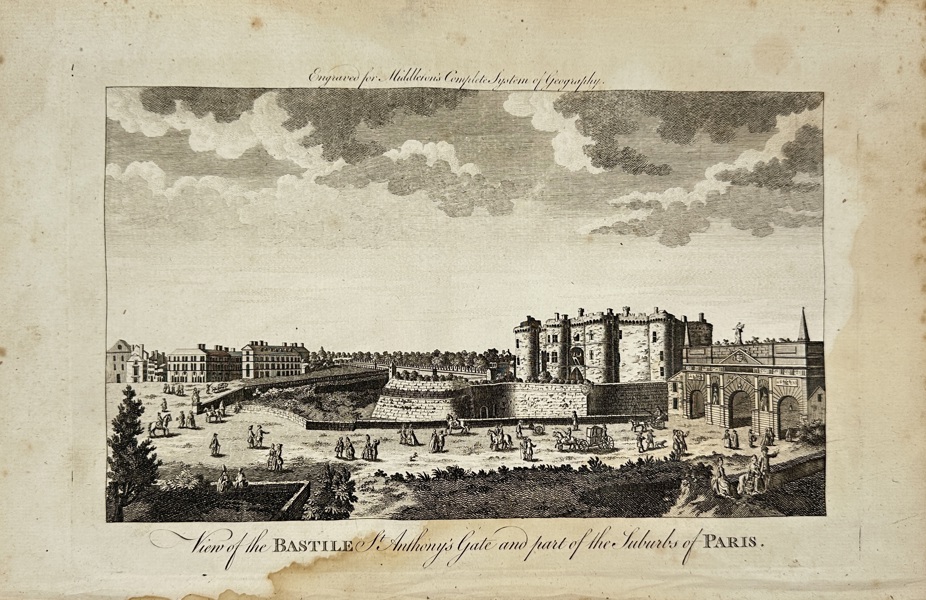 Carl de Vinck (1859–19) – View of the Bastille, St. Anthony’s Gate and Part of the Suburbs of Paris – Etching (c.1750–1789)