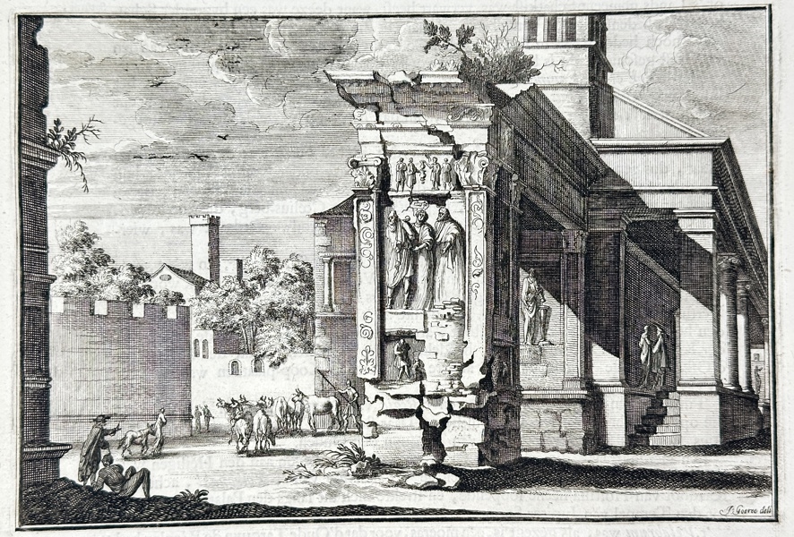 Jan Goeree (1670–1731) – Architectural Ruins with Classical Reliefs and Figures – Engraving (Early 18th Century)