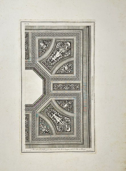Giocondo Albertolli (1742–1839)  – Ceiling Ornamentation Design for the Royal Villa of Monza – Engraving  (Late 18th Century)