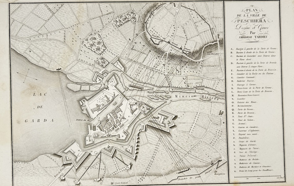 Ambroise Tardieu (1788–1841)  – Plan of the City of Peschiera on Lake Garda – Engraving (Early 19th Century)