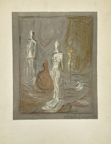 Alberto Giacometti (1901–1966) – Untitled Composition – Lithograph from Derrière le Miroir No. 65 (1954)