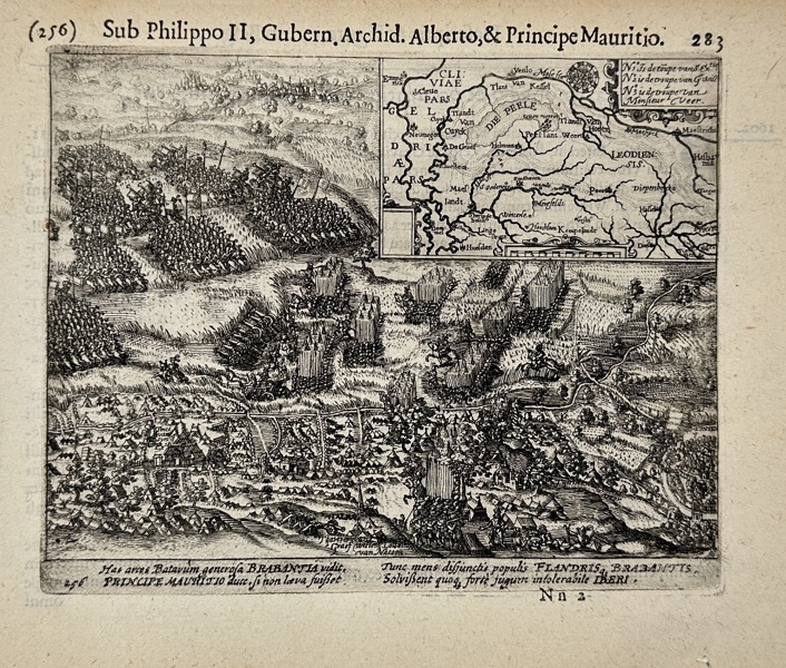 Willem Baudartius (1565–1640) – Map of the Military Campaign of Prince Maurits through Brabant – Engraving from Les guerres de Nassau (1616)