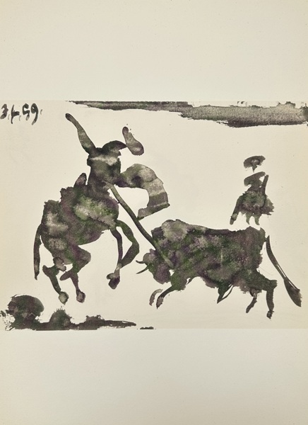 Pablo Picasso (1881–1973) – Picador and Bull – Ink Lithograph from Toros y Toreros (1959)