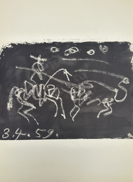 Pablo Picasso (1881–1973) – Corrida No. 4 – Ink and Chalk Lithograph from Toros y Toreros (1959)