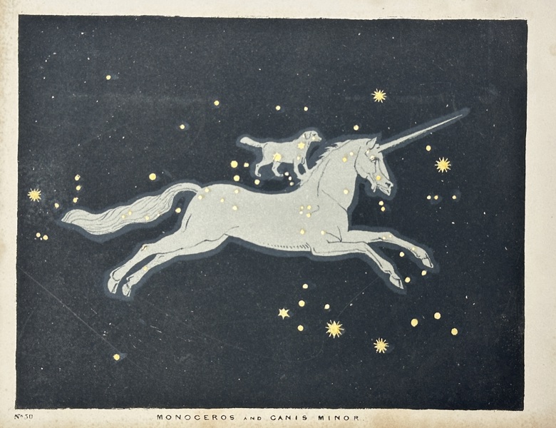 Charles Blunt (1803–1878) – Monoceros and Canis Minor – Chromolithograph (c.1840)