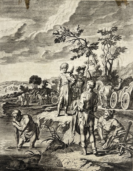 Georg Andreas Wolfgang (c.1630–1716) & Matthias Scheits (1630–1700) – Naaman Washes in the Jordan – Engraving (Lüneburg, 1672)