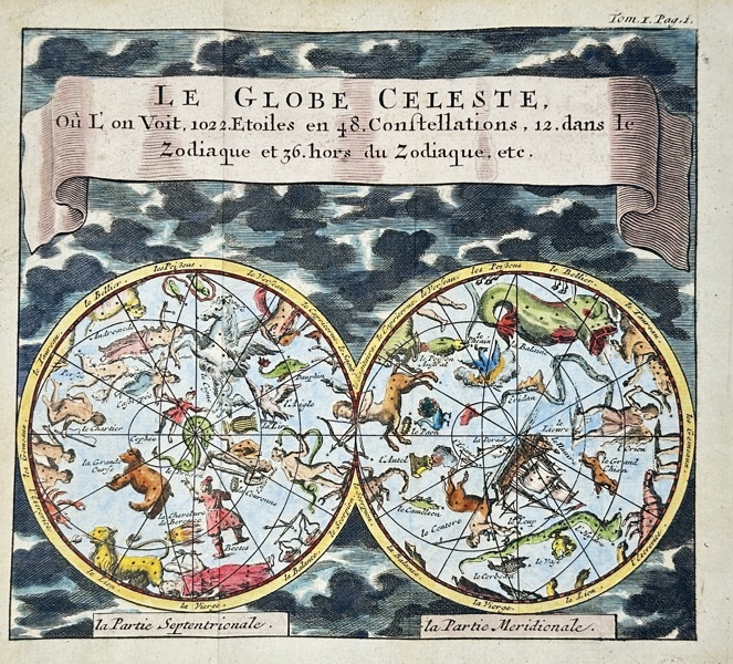 Samuel von Pufendorf (1632–1694) – Le Globe Céleste – Hand-Coloured Engraving (Late 17th Century)