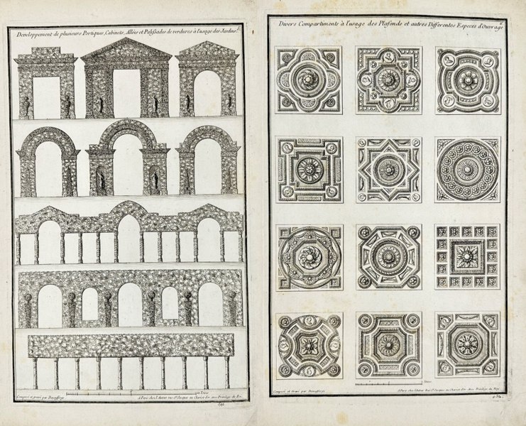 Jean-François de Neufforge – Set of 2 Architectural Plates – Portico Designs from Recueil Élémentaire d’Architecture – Engravings (1770)