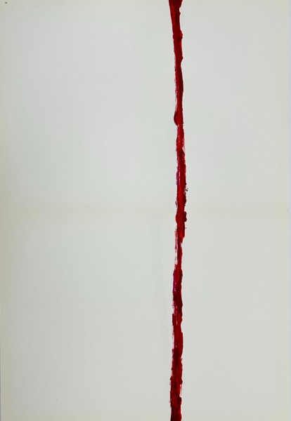 Antoni Tàpies (1923–2012) – Vertical Red Gesture – Colour Lithograph from Derrière Le Miroir No. 180 (1969)