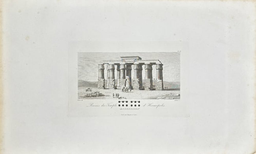 Dominique Vivant Denon - Ancient Egypt - View of Ruins of Temple of Thoth - Hermopolis