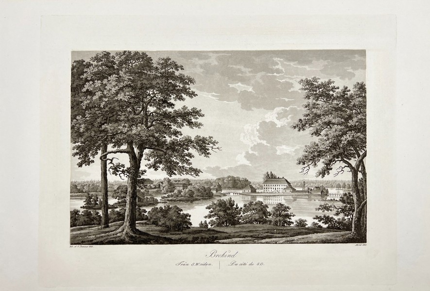 Ulrik Thersner (1779–1828) – View of Brokind Castle, Sweden – Engraving from Fordna och närvarande Sverige (1828–1867)