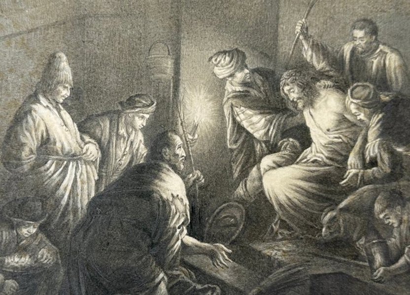 After Leandro Bassano – Antique Pencil Drawing – Christ Crowned with Thorns – 19th Century