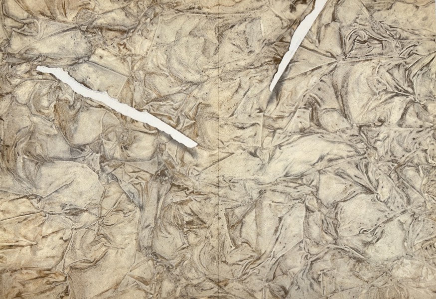Antoni Tàpies (1923–2012) – Crumpled Surface with Tear – Lithograph on Paper (1969)