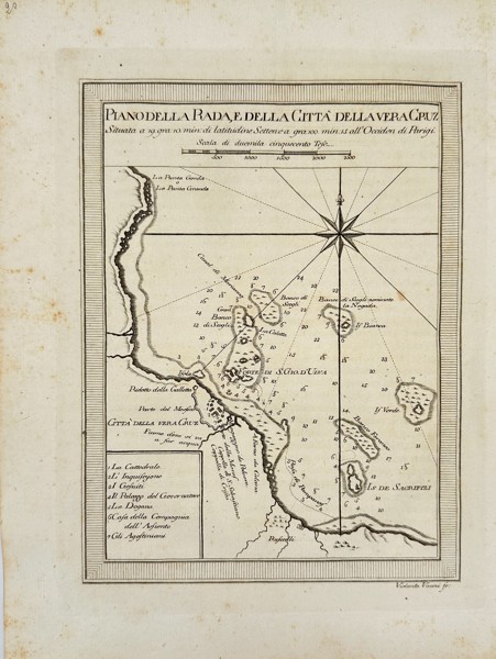 Violante Vanni (fl. 18th century) – Map of the Roadstead and City of Veracruz – Engraved Map (18th Century)