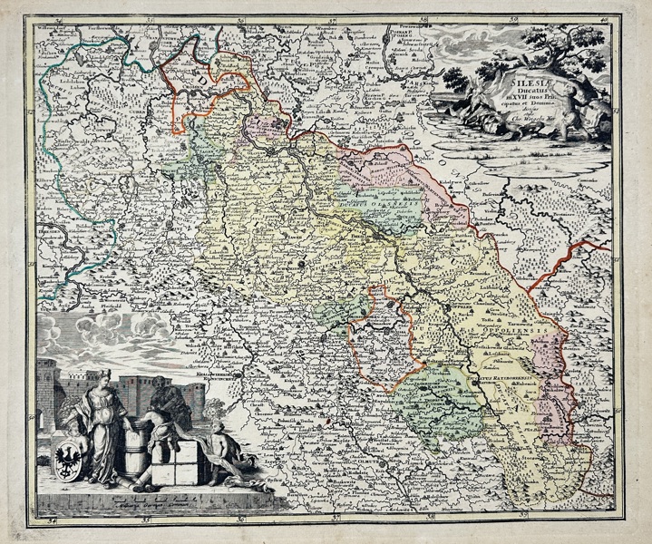 Christoph Weigel (1654–1725) – Map of the Duchy of Silesia / Silesiae Ducatus in XVII Principatus et Dominia – Holy Roman Empire (c.1720)