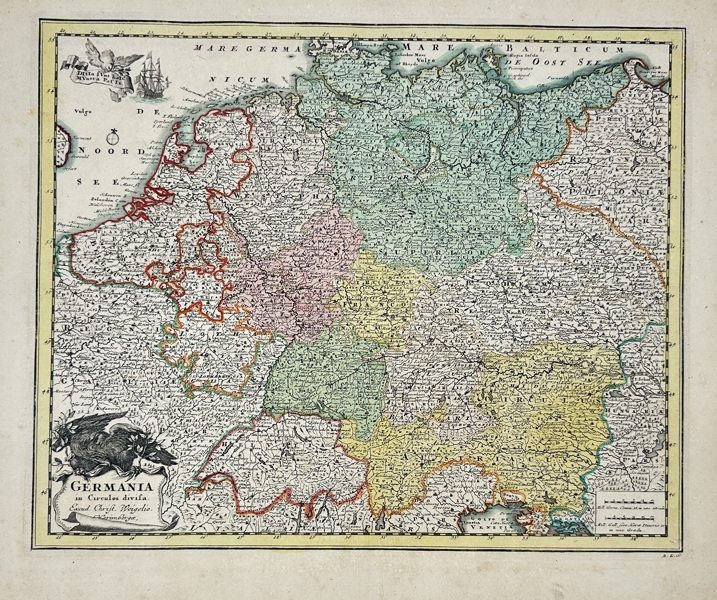 Christoph Weigel (1654–1725) – Map of the Circles of the Holy Roman Empire / Germania in Circulos Divisa – (c.1720)