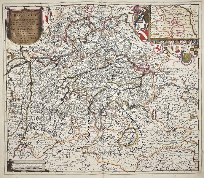 Frederik de Wit (1630–1706) – Map of the Ducatus Bavaricus et Confinia / Duchy of Bavaria and Adjacent Territories – Hand-Coloured Copper Engraving (c.1680)