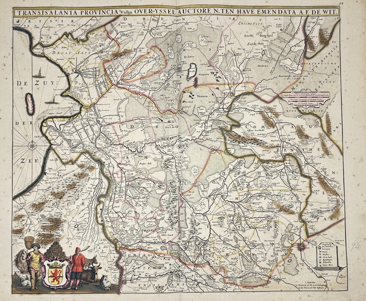 Frederik de Wit (1630–1706) – Map of the Transisalania Provincia Vulgo Over-Yssel / Province of Overijssel – Hand-Coloured Copper Engraving (c.1680)