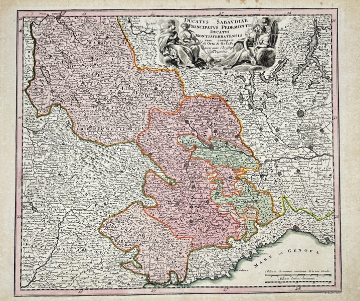 Christoph Weigel (1654–1725) – Map of the Duchy of Savoy and Principality of Piedmont / Ducatus Sabaudiae et Principatus Pedemontii (c.1720)