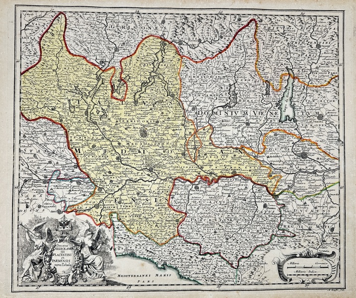 Christoph Weigel (1654–1725) – Map of Lombardy and Duchy of Parma / Ducatus Mediolanensis et Parmensis (c.1720)