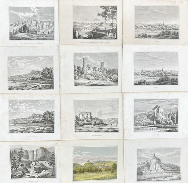 Joseph Meyer - Lot of 12 Prints - Landscapes of Europe - Saxon, Switzerland, Vogtland, Germany