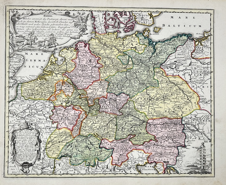 Christoph Weigel (1654–1725) – Map of the Electorates and Imperial Territories of Germany / Herma – German States of the Holy Roman Empire (c.1720)