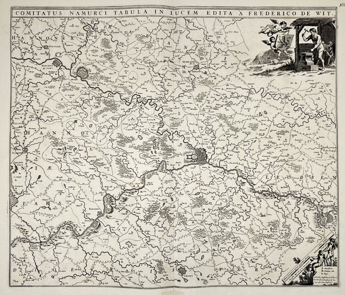 Frederik de Wit (1630–1706) – Map of the County of Namur / Comitatus Namurci Tabula – (c.1680)