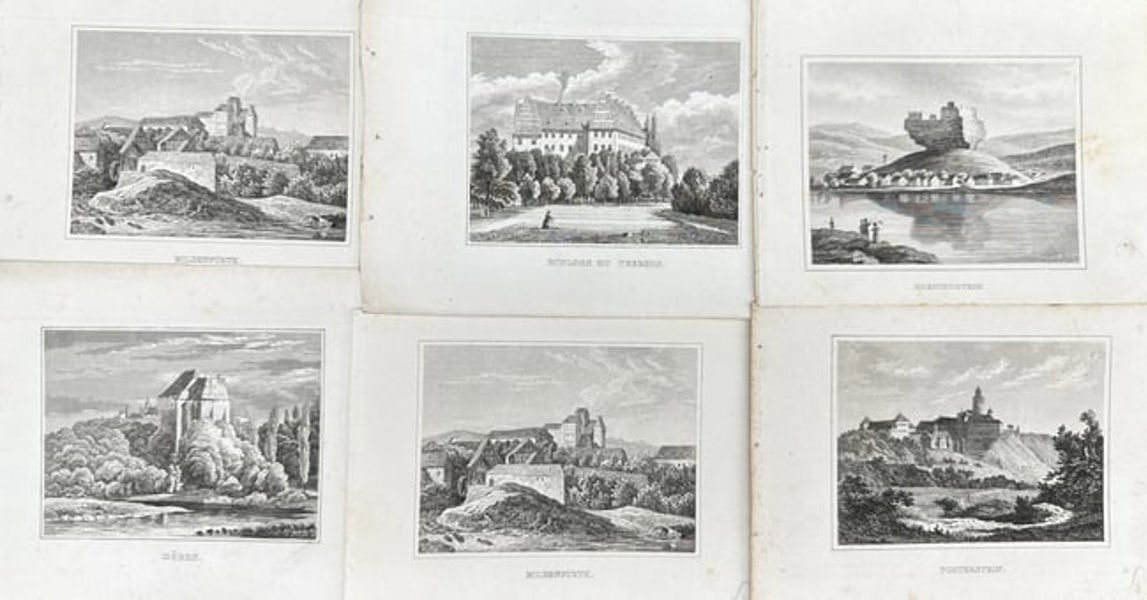 Joseph Meyer - Set of 6 Prints - Landscapes of Europe - Germany, Czech Republic, Austria