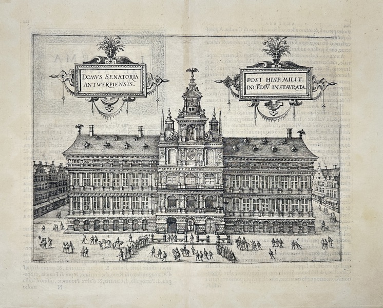 Pieter van der Borcht (c.1530–1608) – Antwerp Town Hall (Domus Senatoria Antverpiensis) – Flanders – Engraving (Late 16th Century)