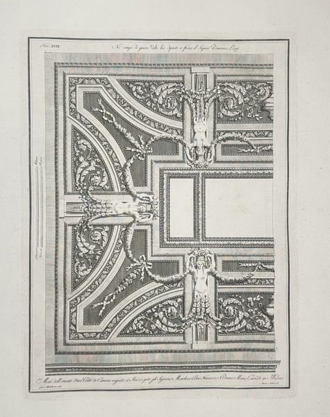 Giocondo Albertolli – Ornamental Ceiling Design with Female Caryatids and Floral Scrollwork – Engraving (1770)