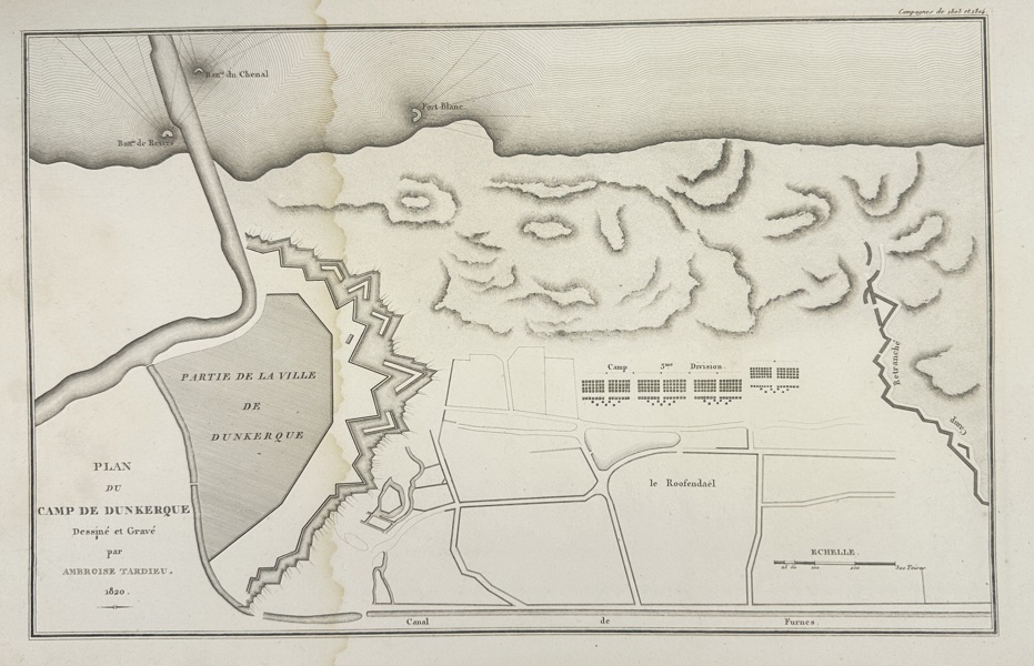 Ambroise Tardieu – Map of the Dunkirk Camp / Plan du Camp de Dunkerque – Engraving (1820)