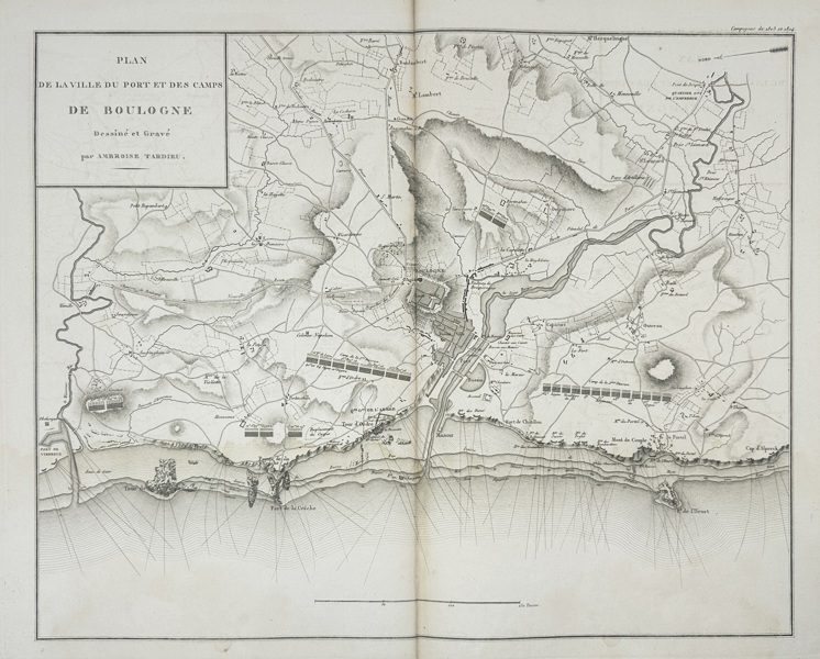 Ambroise Tardieu – Plan de la Ville, du Port et des Camps de Boulogne – Engraving (c.1810s)