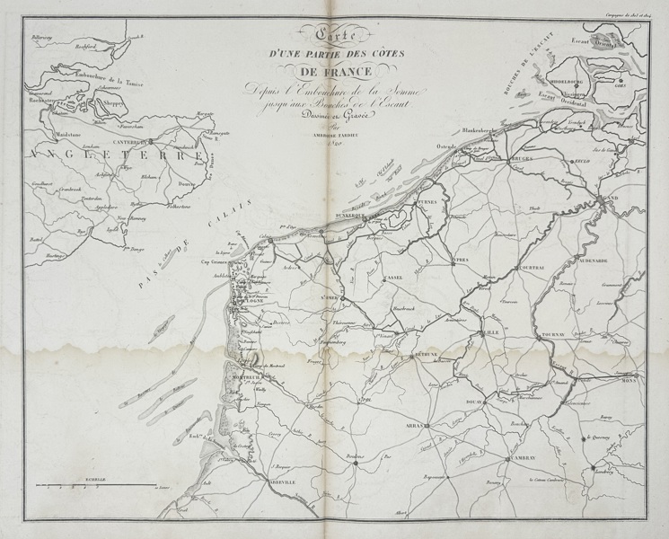 Ambroise Tardieu – Map of the Northern Coasts of France / D’une Partie des Côtes de France – Engraving (1820)