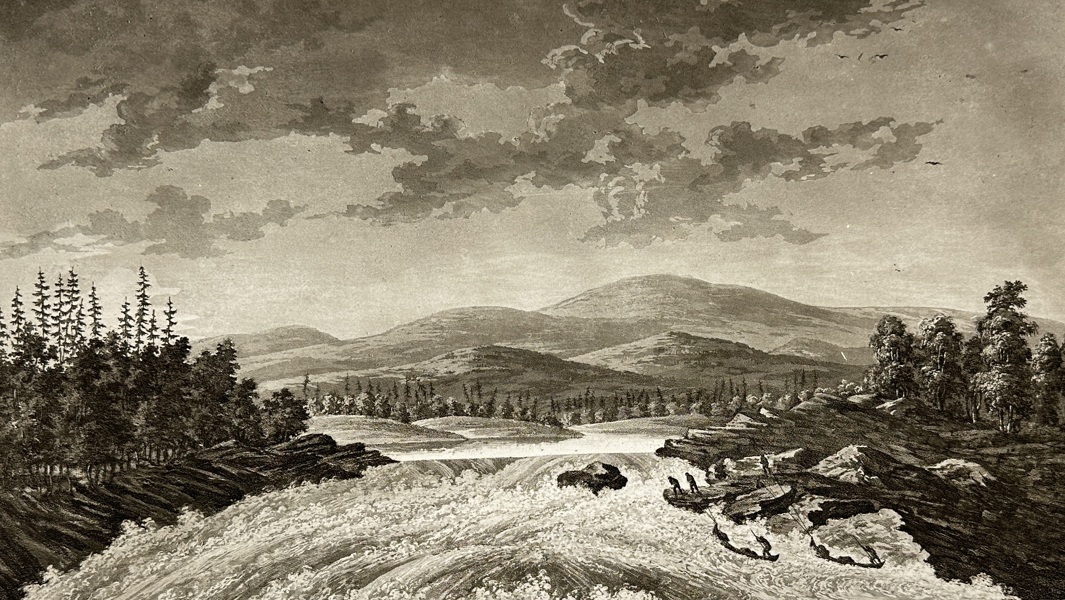 Anders Fredrik Skjöldebrand (1749–1834) – Waterfall of Kattila Below the Arctic Circle – Engraving (1801)